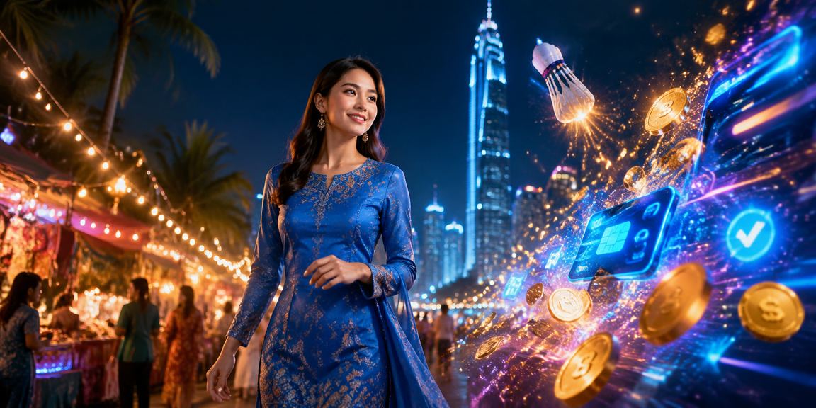 Pengguna berbaju kurung menggunakan platform pertaruhan rav4 di Kuala Lumpur